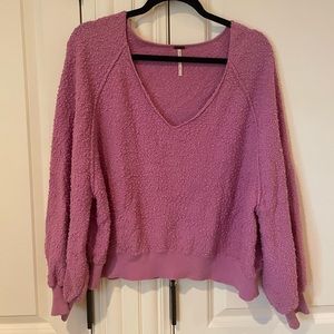 Free People Boucle Sweater in Purple